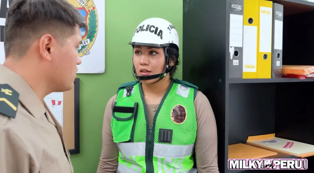 Police officer has sex with his subordinate at the police station - Amber Sim